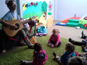 Musician with babies